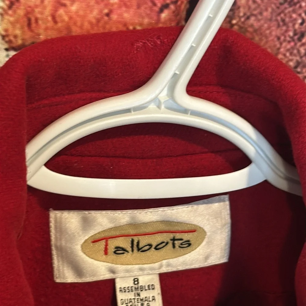 Talbots Red Women’s Coat 100% Wool red Vintage coat size 8 - Picture 14 of 16